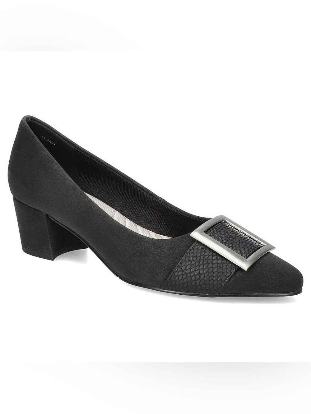Easy Street Women's Cider Faux Snake Detailed Top Buckle Pumps